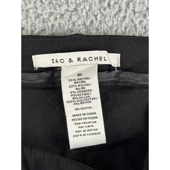 Zac & Rachel Dress Pants Women 16 Straight Leg Stretch Business Minamlist Casual - Picture 7 of 11